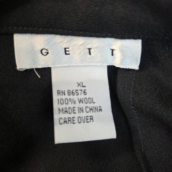 Wool Maxi Skirt XLarge Black Split Detail Classic Long Length by Gett New - Picture 3 of 7